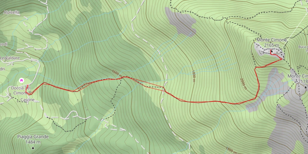 Carte de l'itinéraire :  Monte Cimone