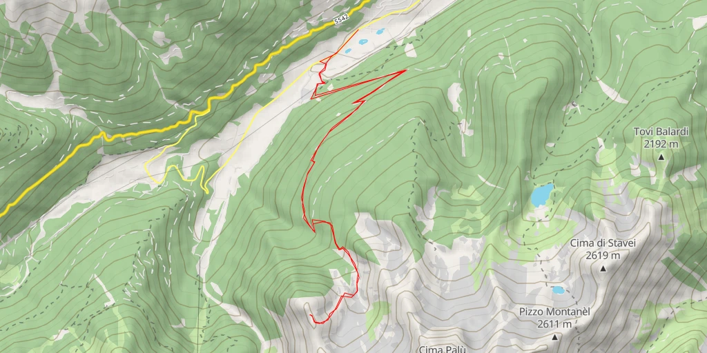 Map of the trail for Croz de la Luna