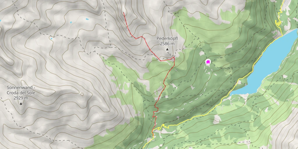 Map of the trail for Kalfanwand - Croda della Calva