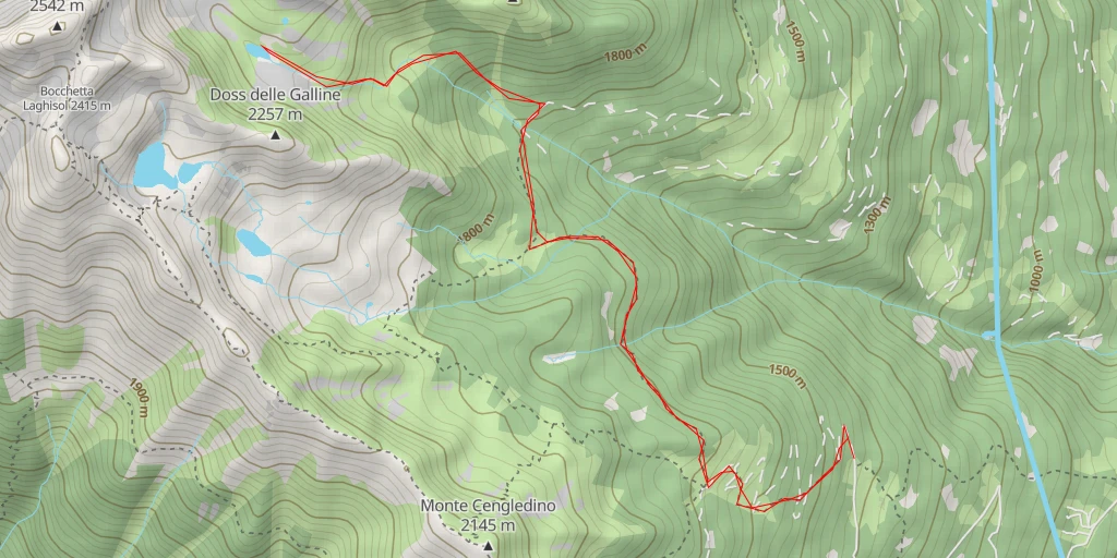 Map of the trail for Lago di Valsorda