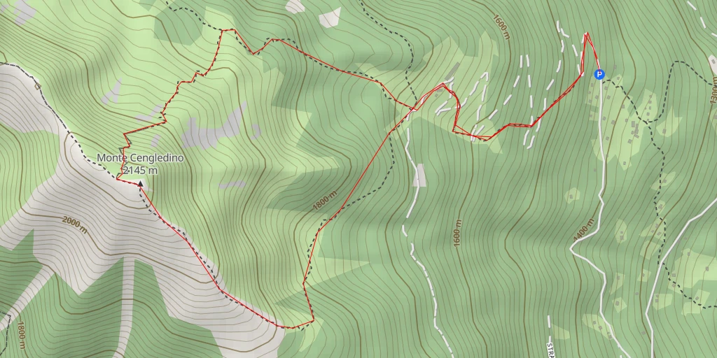 Carte de l'itinéraire :  Monte Cengledino