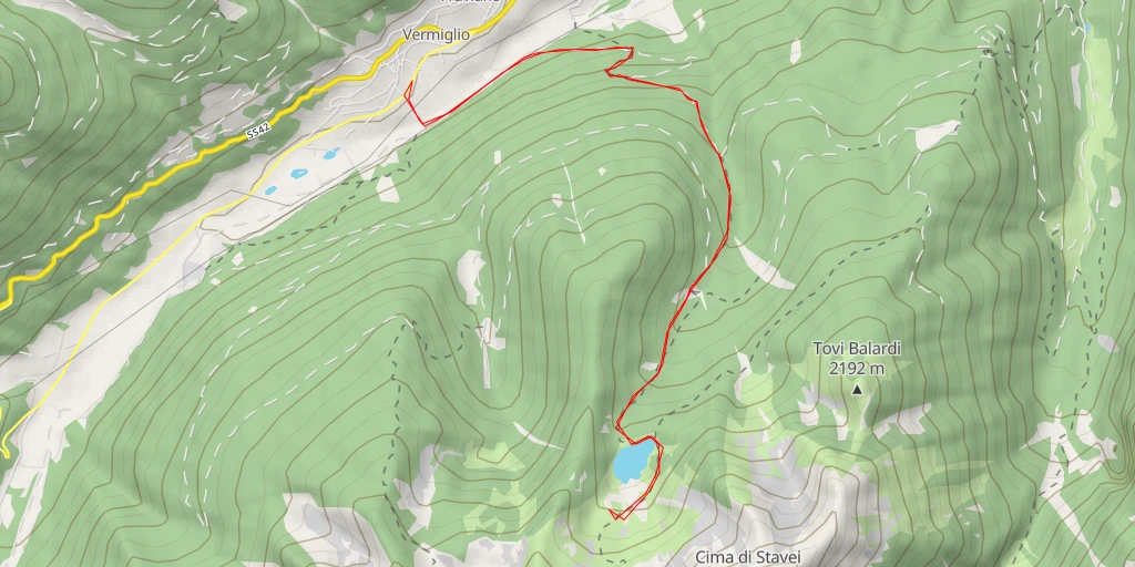 Map of the trail for Biv Jack Canali - Passo Montanel, Bochet de l'Omet