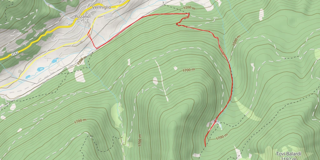 Map of the trail for Cascata