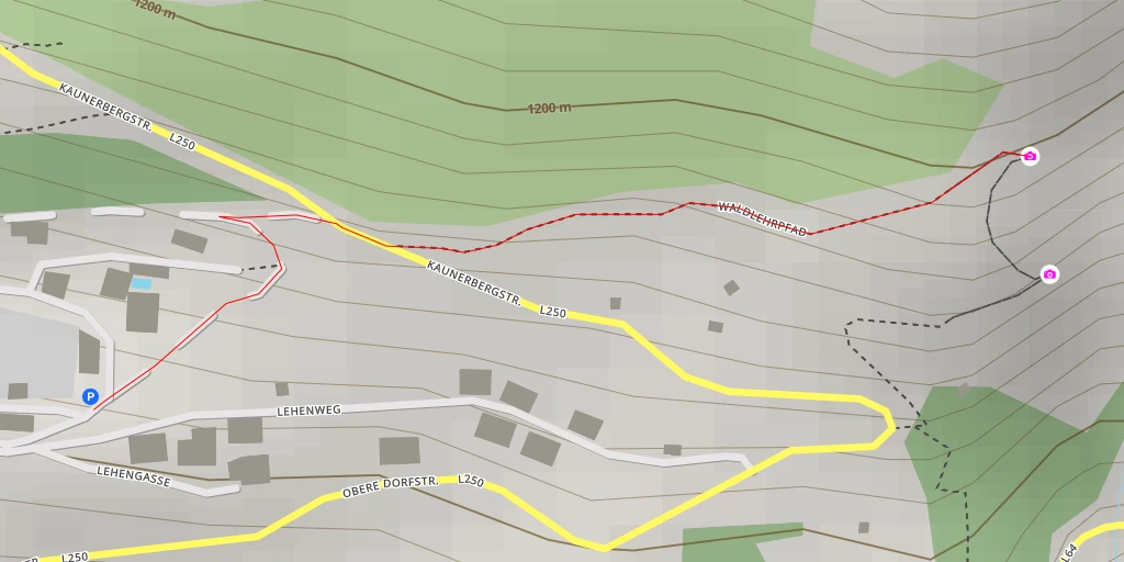 Map of the trail for Schlossbachtobel - Kauns