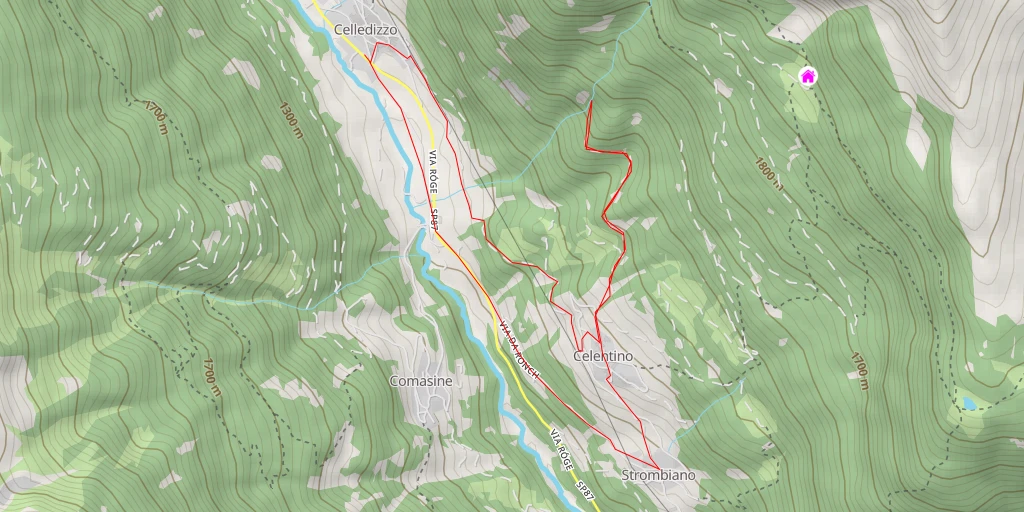 Map of the trail for Cascata Piz del Pai