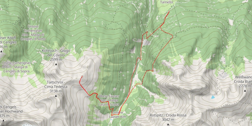 Map of the trail for Saurüssel - Grugno di Porco