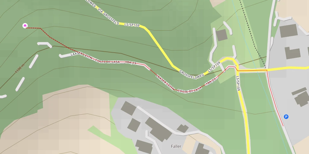 Map of the trail for Klettergarten Allitz - Falesia di Arrampicata Alliz