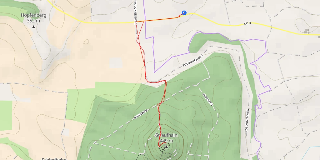 Map of the trail for AI - Burgruine Straufhain - Straufhain