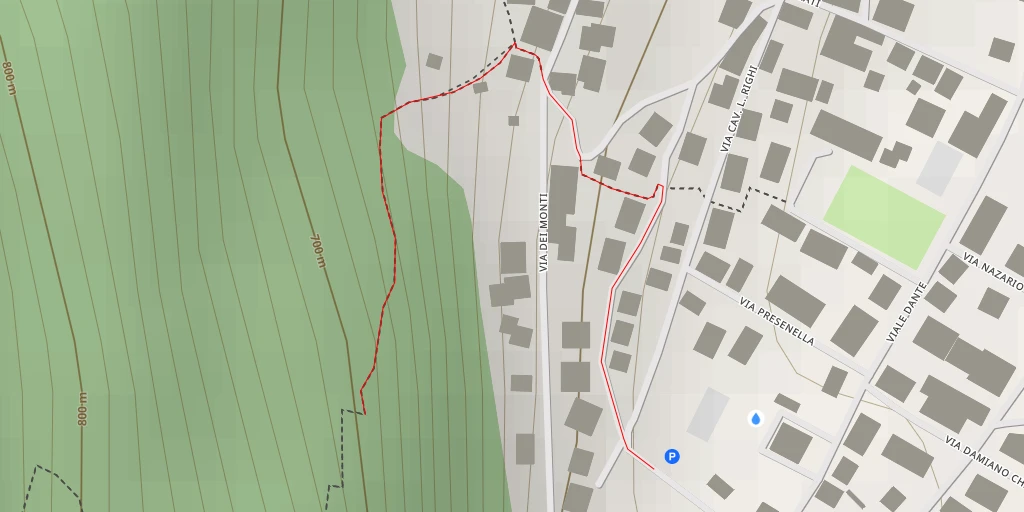 Map of the trail for Miravalle