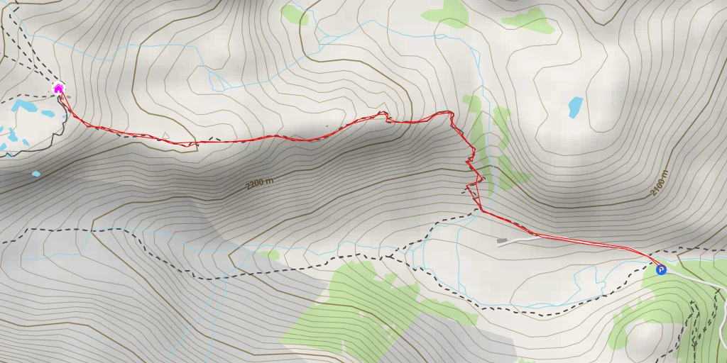 Map of the trail for Rifugio Segantini