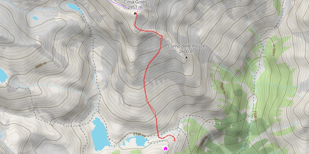 Map of the trail for Cima Giner