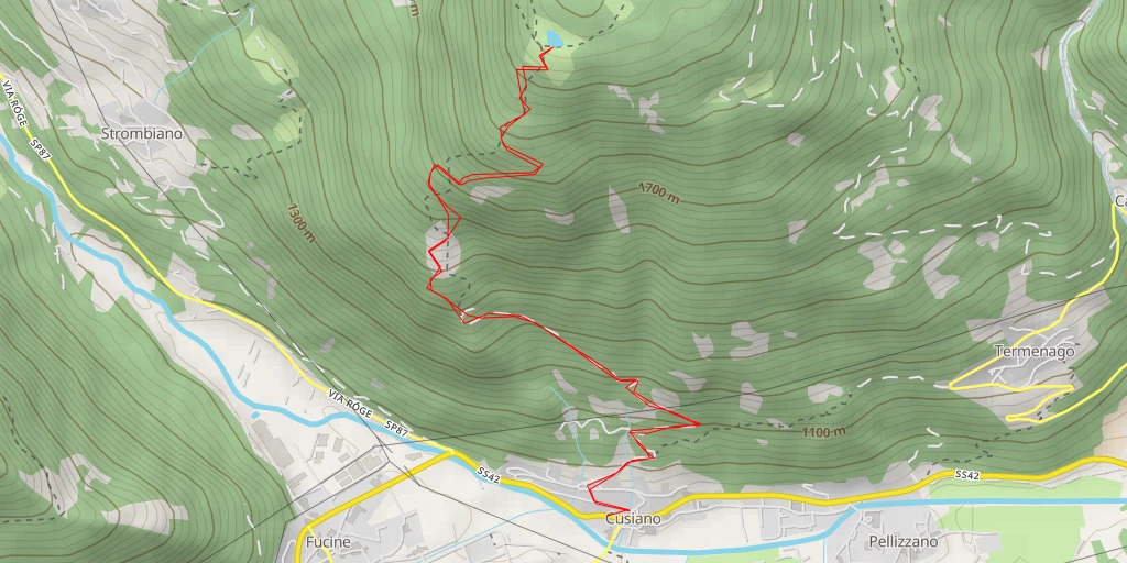 Map of the trail for Lago di Celentino