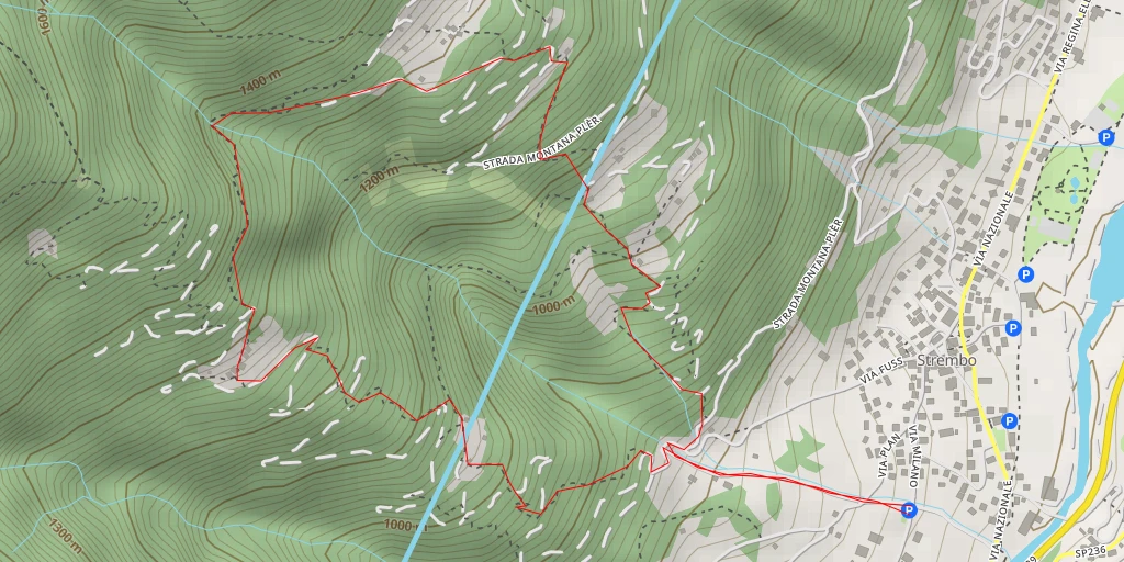 Map of the trail for Pradalopo