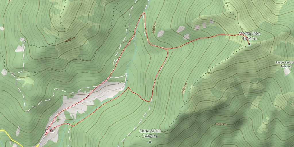 Map of the trail for Monte Iron