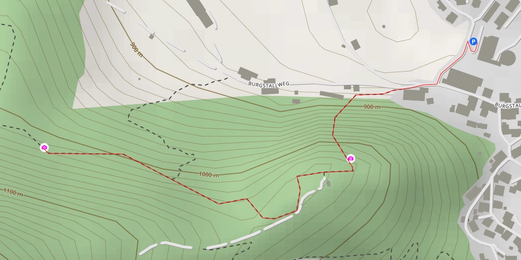 Map of the trail for Burgstallweg