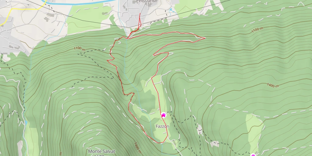 Carte de l'itinéraire :  Rifugio Fazzon