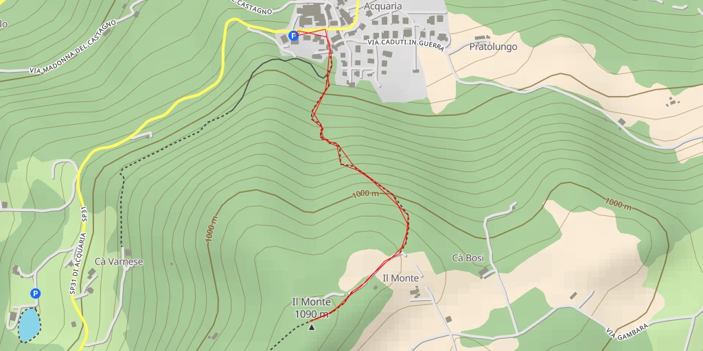 Map of the trail for Il Monte