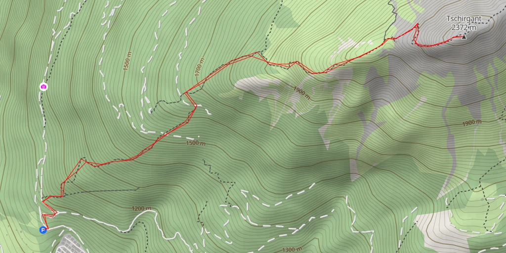 Map of the trail for Tschirgant