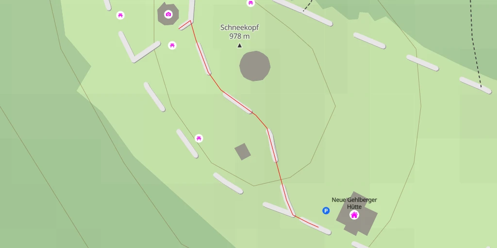 Map of the trail for AI - Kletterturm auf dem Schneekopf - Suhl