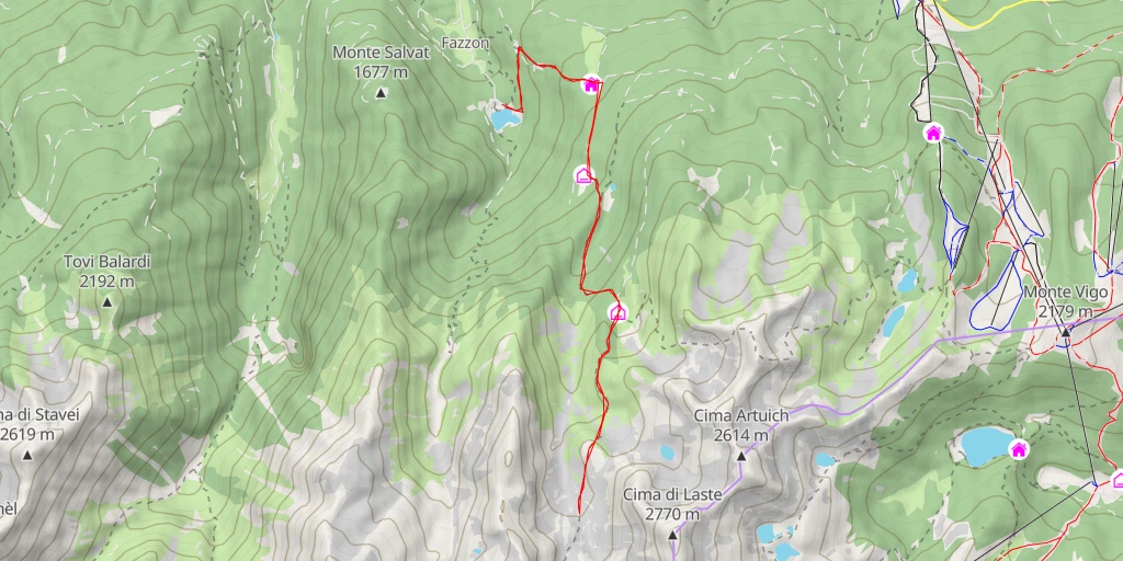 Map of the trail for Pellizzano