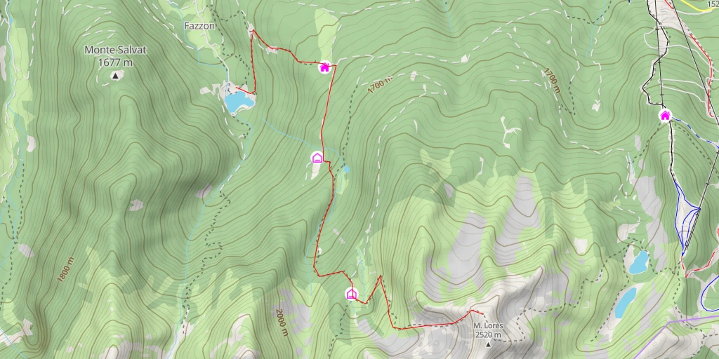 Map of the trail for Croce della Pace