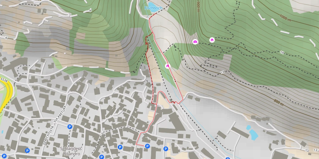 Map of the trail for Fischteich