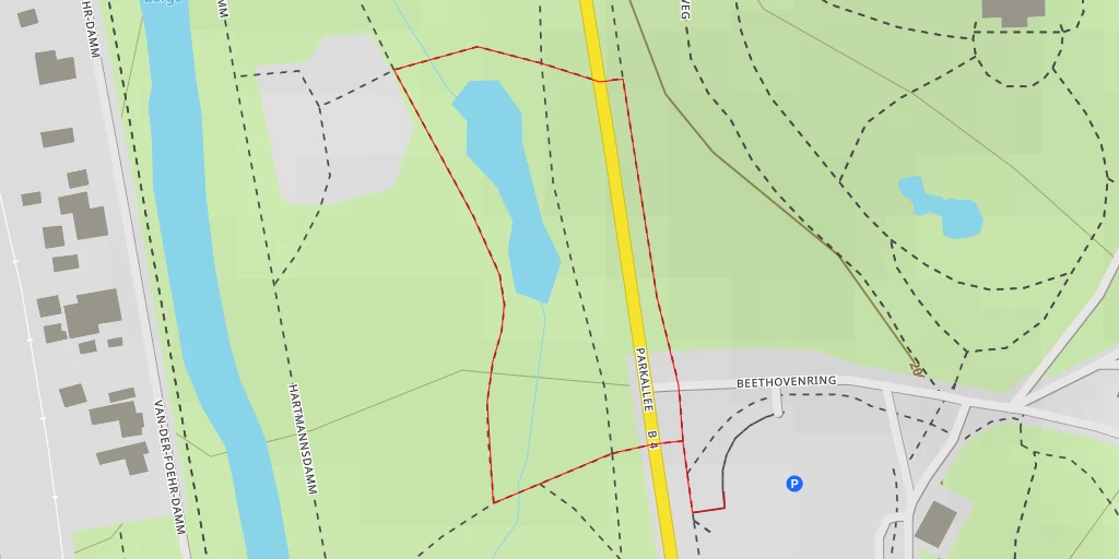 Map of the trail for Hartmannsdamm