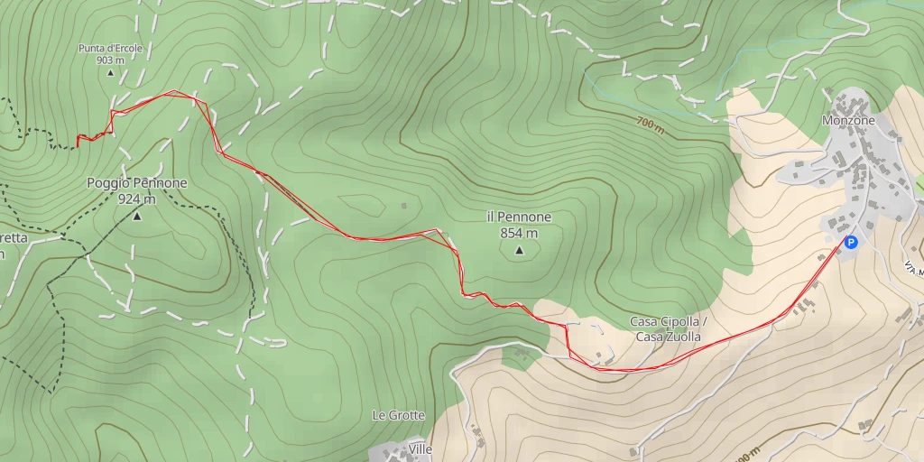 Carte de l'itinéraire :  Il Fungo