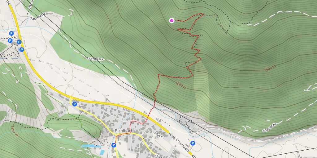 Map of the trail for Dianahütte - Bichlbach