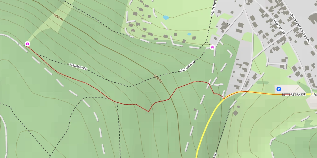 Map of the trail for AI - Südthüringens schönste Aussichten