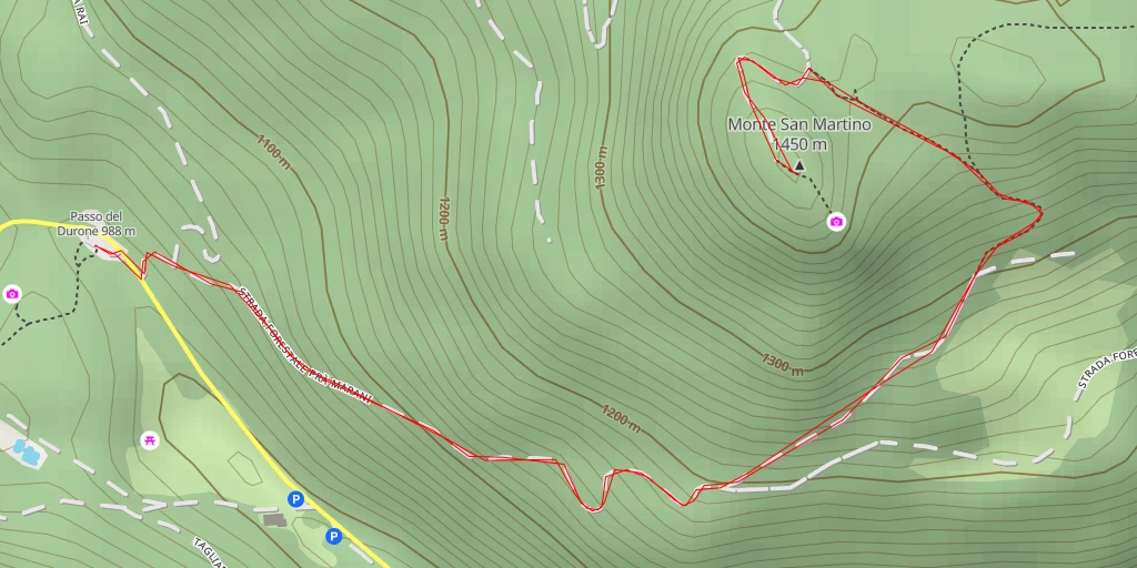 Map of the trail for Monte San Martino