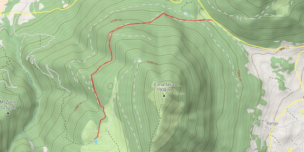 Map of the trail for senter del boz - senter del boz