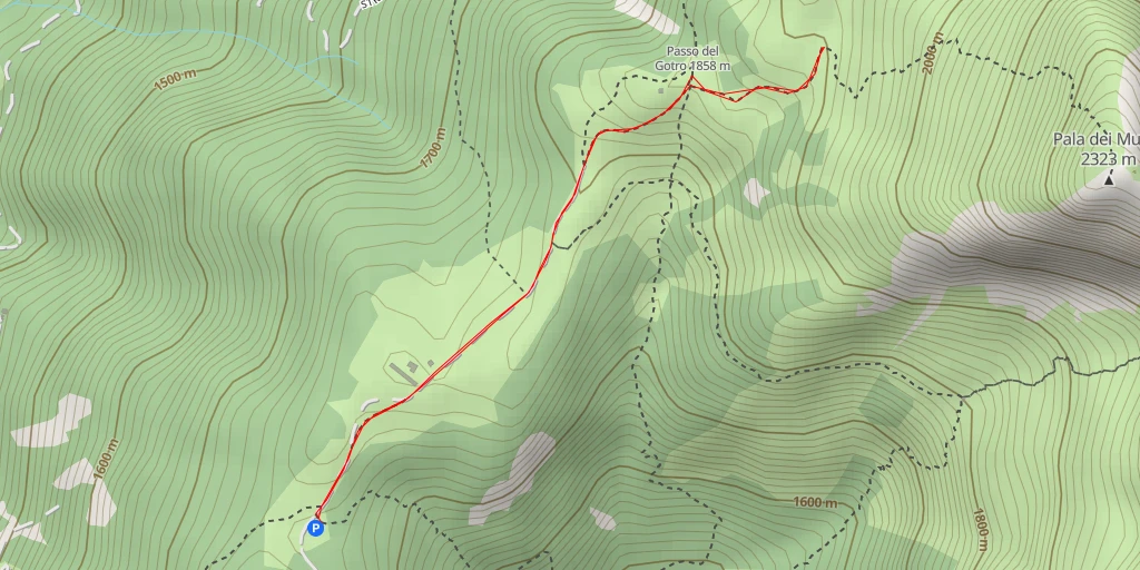 Map of the trail for Strada forestale Bandalors