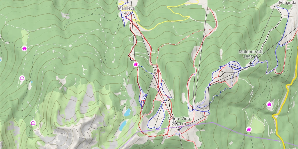 Carte de l'itinéraire :  Rifugio Orso Bruno - Sentiero Croce della Pace