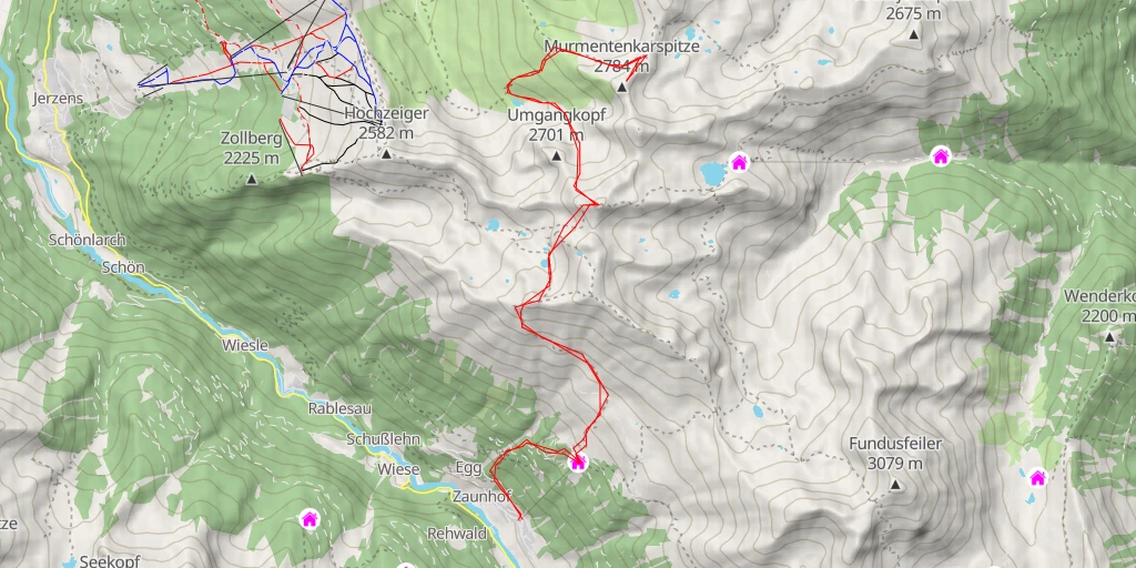 Carte de l'itinéraire :  Murmentenkarspitze