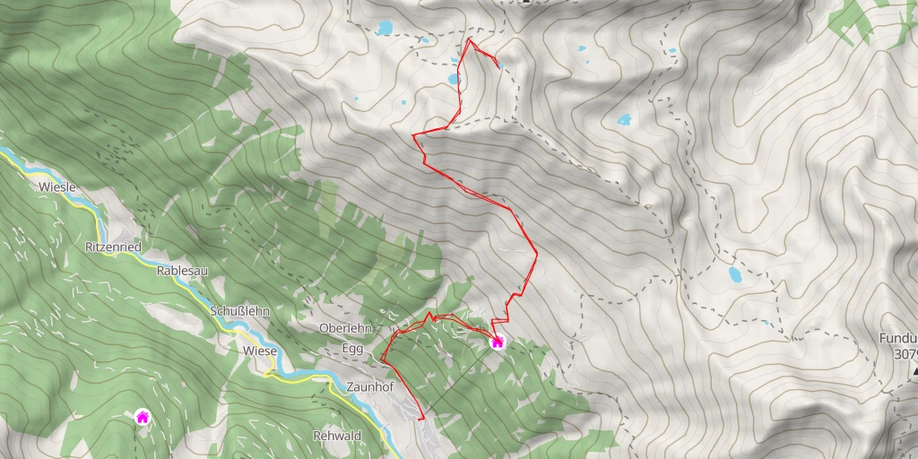 Map of the trail for Ludwigsburger Grat