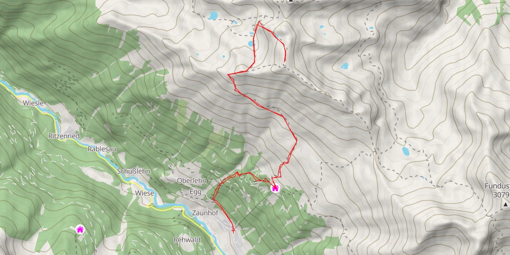 Map of the trail for Kreuzjöchlspitze