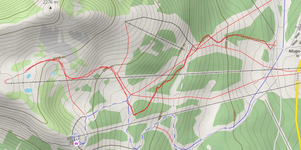 Map of the trail for Patascoss express - Wanderweg