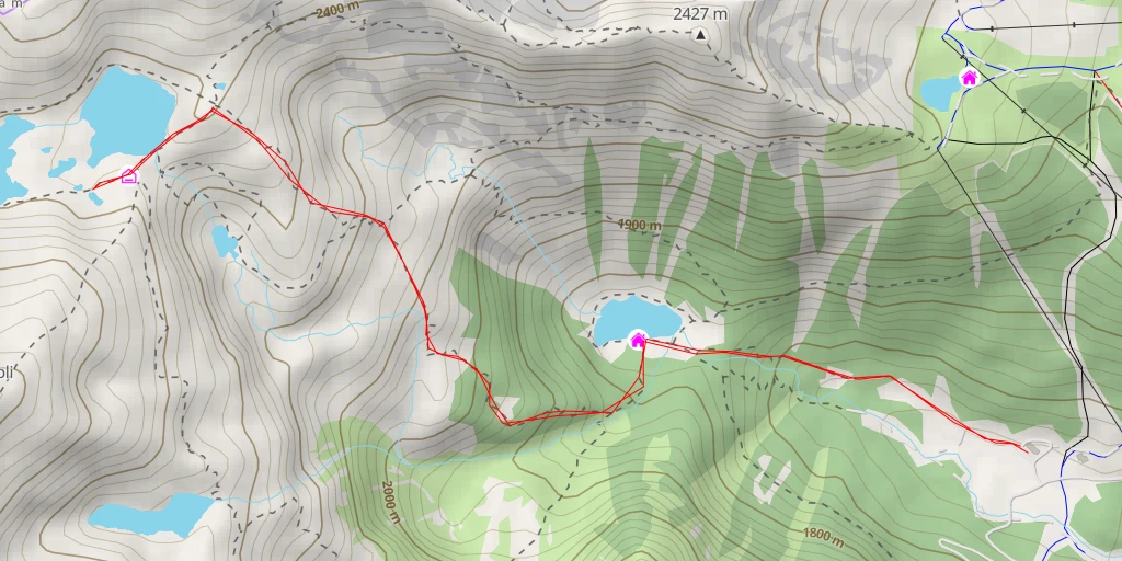 Map of the trail for Bivacco Serodoli - Via normale Monte Serodoli