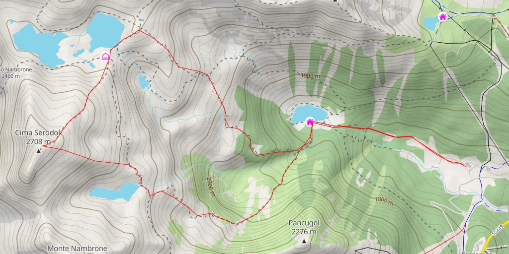 Carte de l'itinéraire :  Cima Serodoli