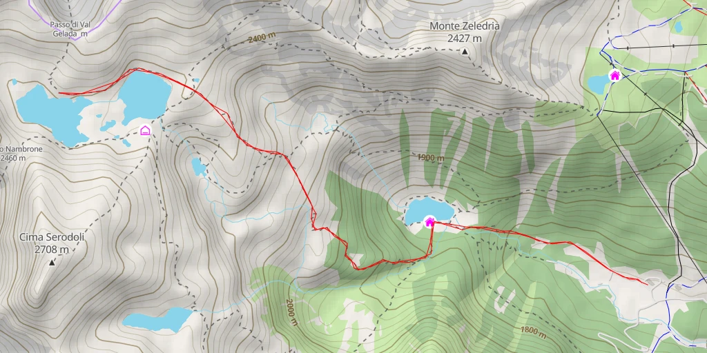 Map of the trail for Lago Gelato