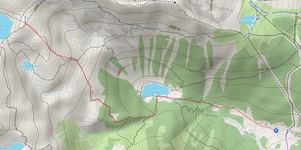 Map of the trail for Bivacco Serodoli - Via normale Monte Serodoli