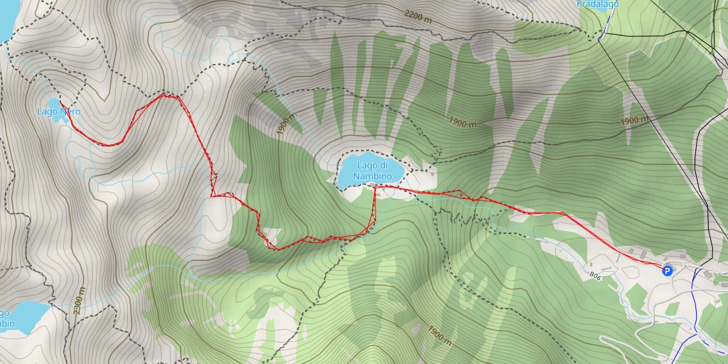 Map of the trail for Lago Nero