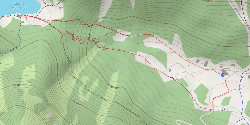 Map of the trail for Rifugio Lago di Nambino