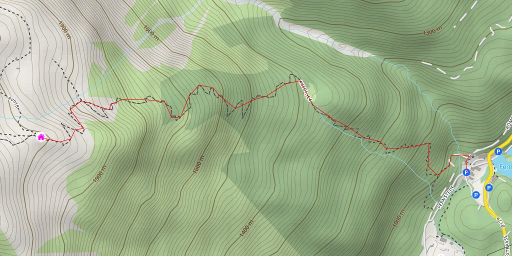 Map of the trail for Loreahütte