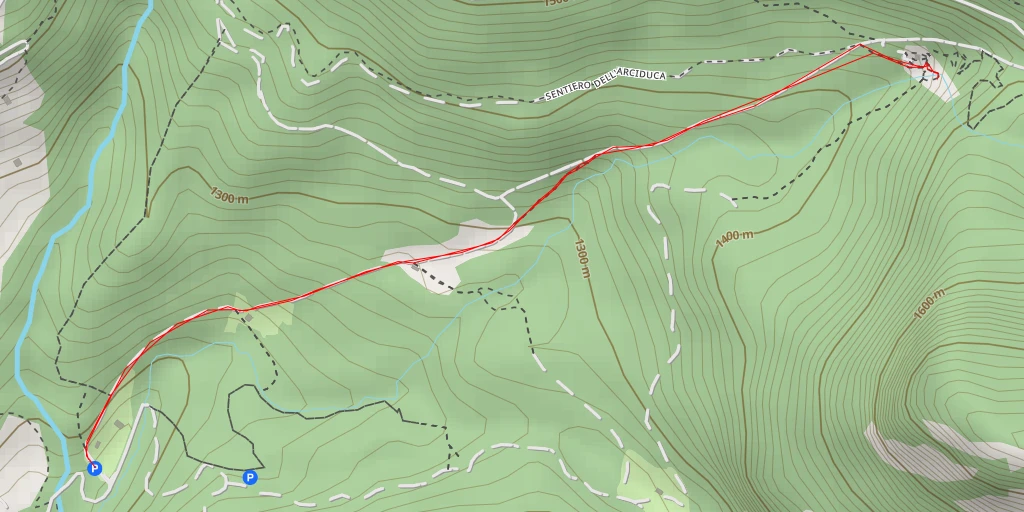 Map of the trail for Sentiero dell'Arciduca