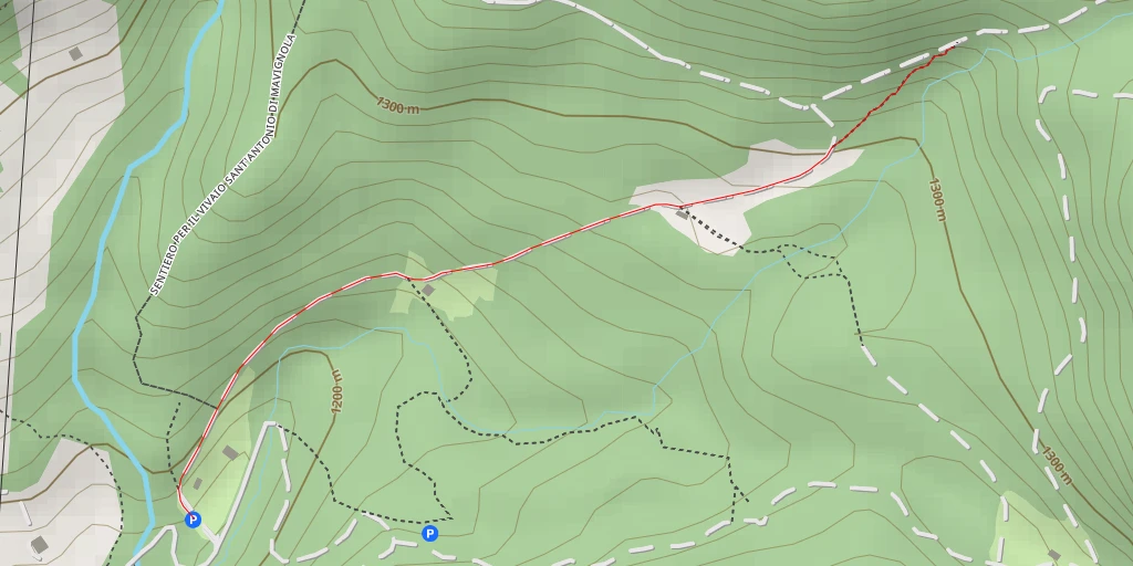 Map of the trail for Cascata di sotto