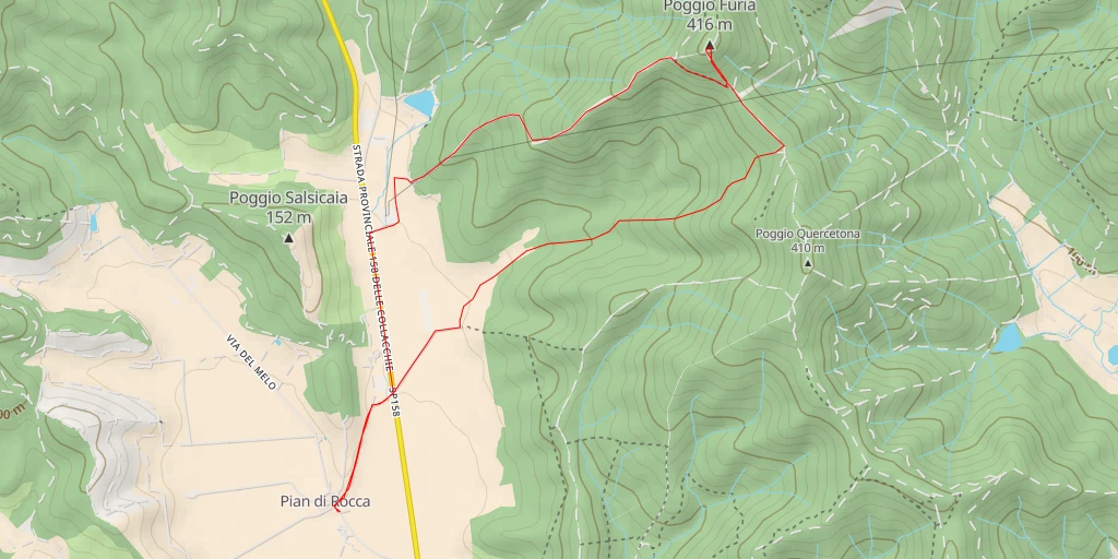 Map of the trail for Poggio Furia