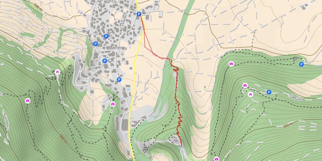 Carte de l'itinéraire :  Obermontaniweg - Via Montani di Sopra - Obermontaniweg - Via Montani di Sopra