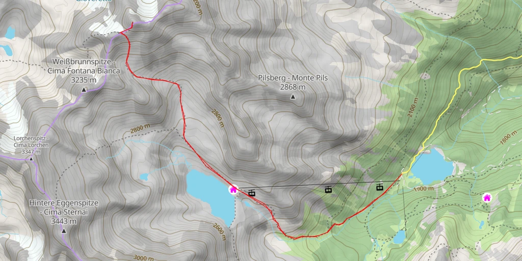 Carte de l'itinéraire :  Zufrittspitze - Gioveretto